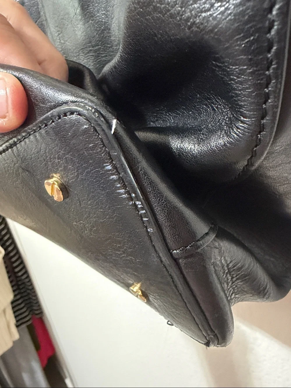 Tory Burch Black Leather Logo Tote